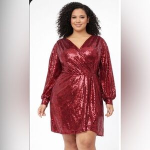 ELOQUII Stunning Red Sequin Dress | Valentine’s Day Ready | Size 14